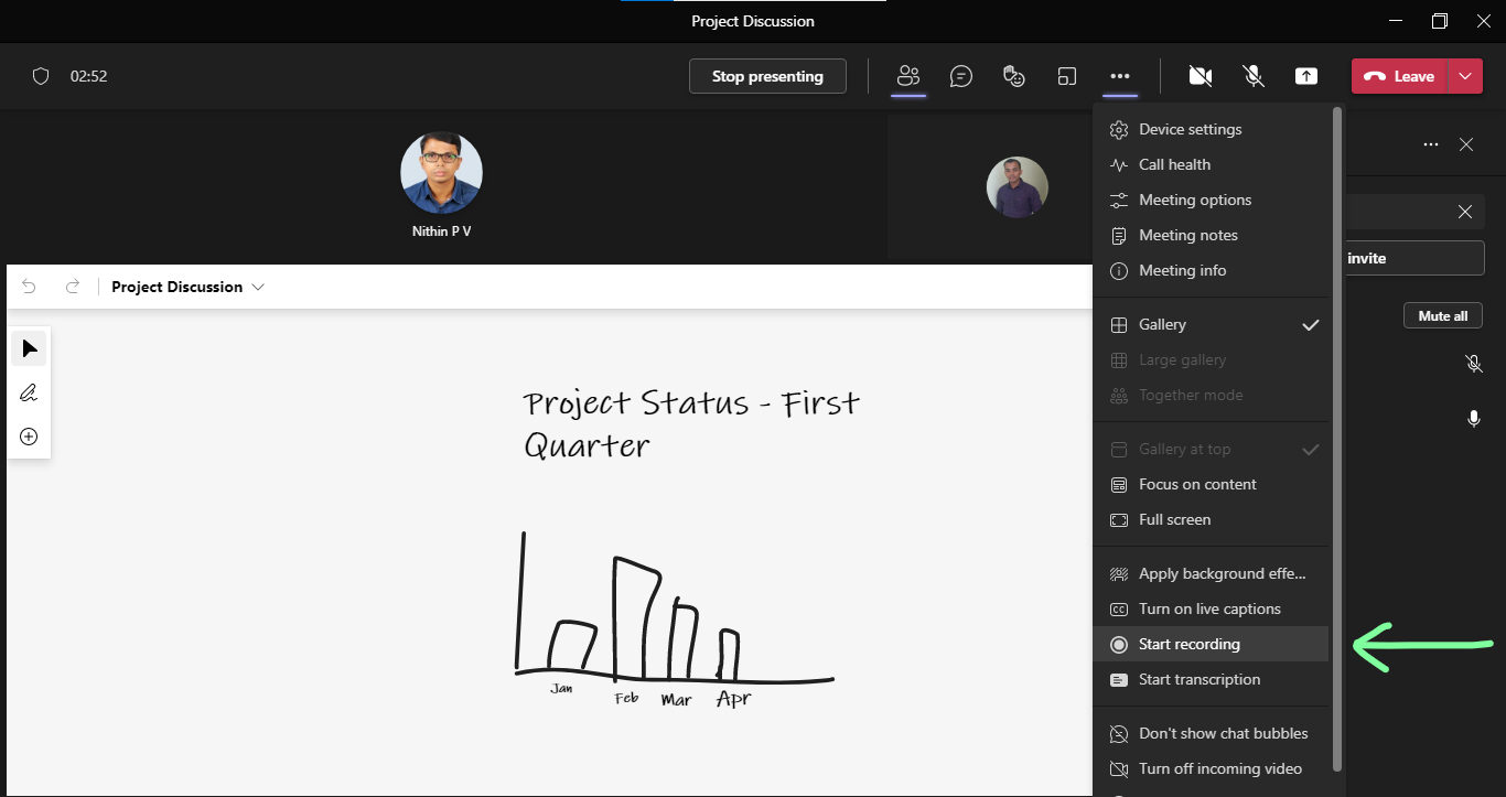 how to record presentation teams